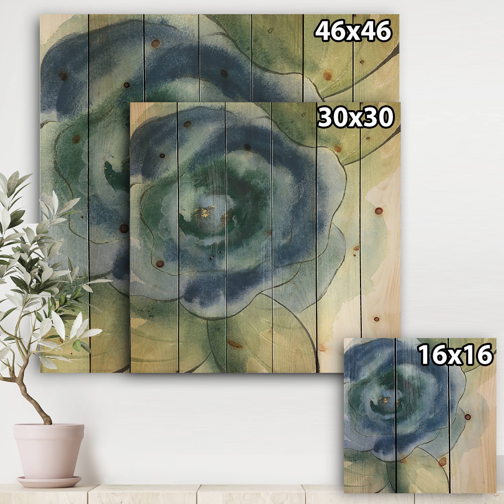 Designart - Blue Floral Poppies IV